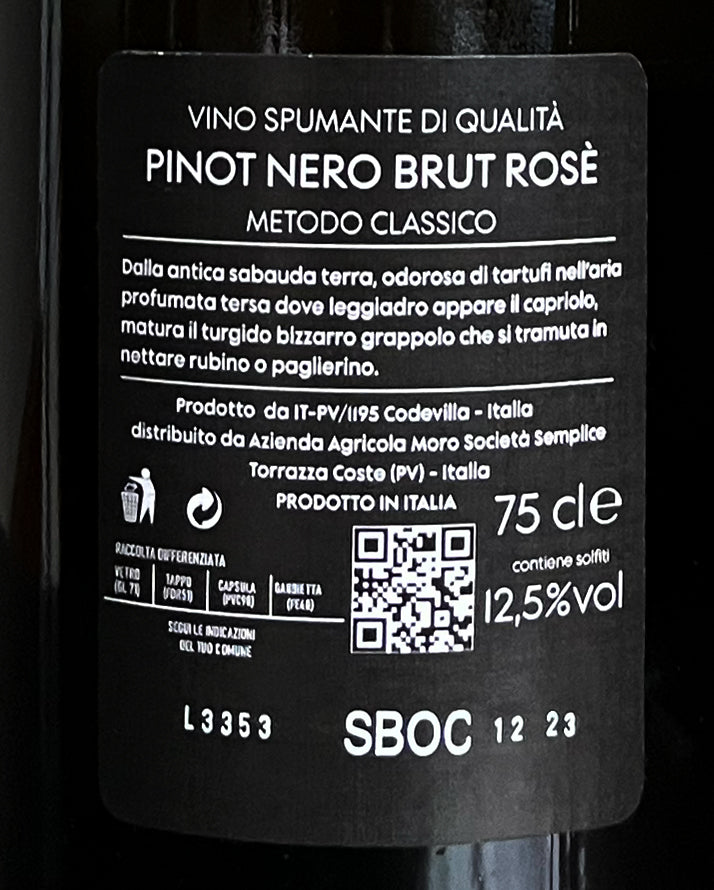 VINO SPUMANTE BRUT ROSÉ - Metodo Classico